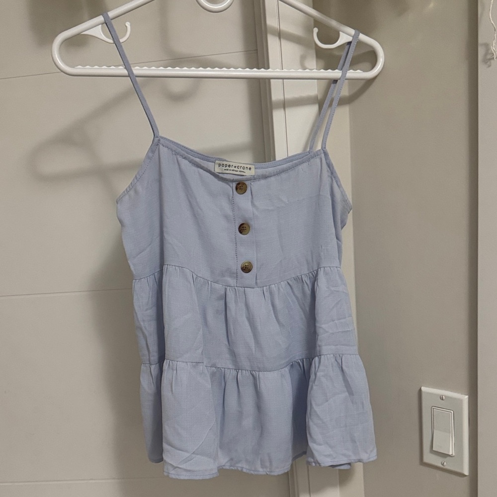 Paper Crane Light Blue Buttoned Camisole